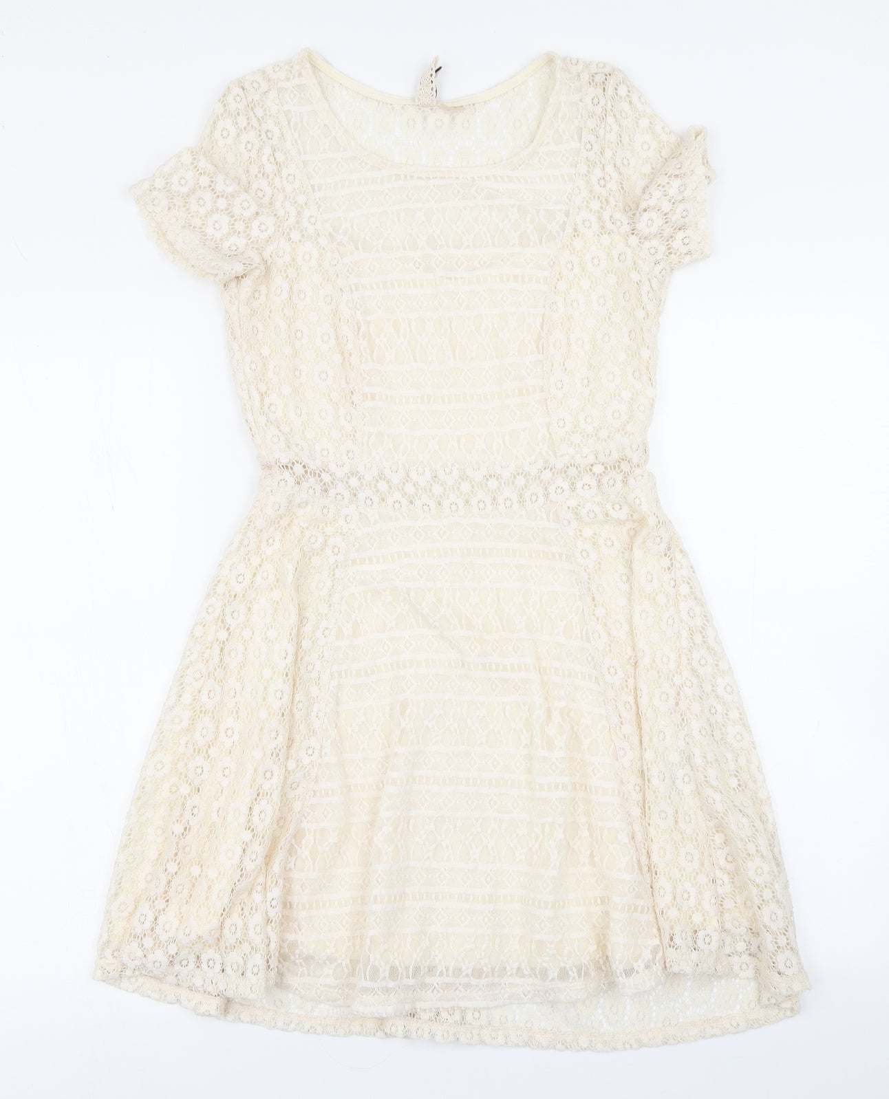 Divided Womens Ivory  Lace Skater Dress  Size 10