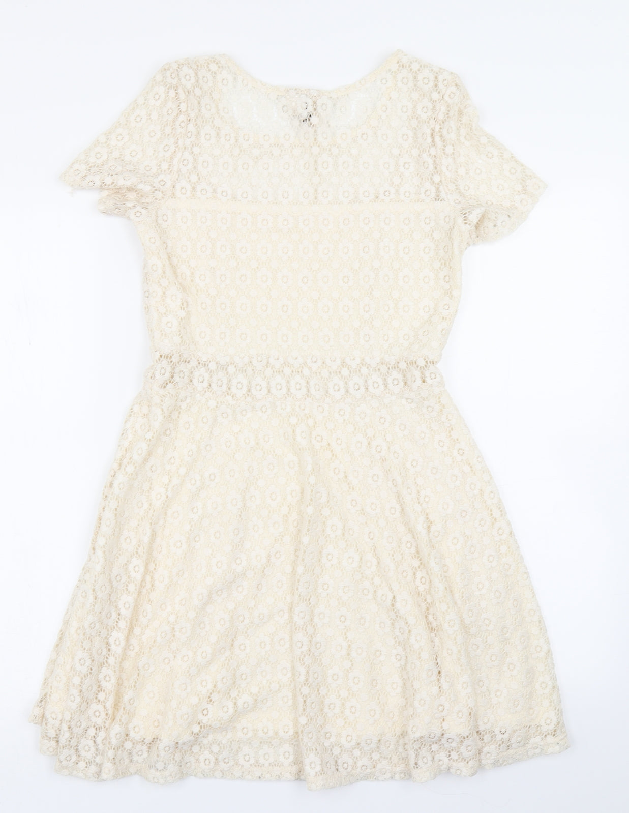Divided Womens Ivory  Lace Skater Dress  Size 10