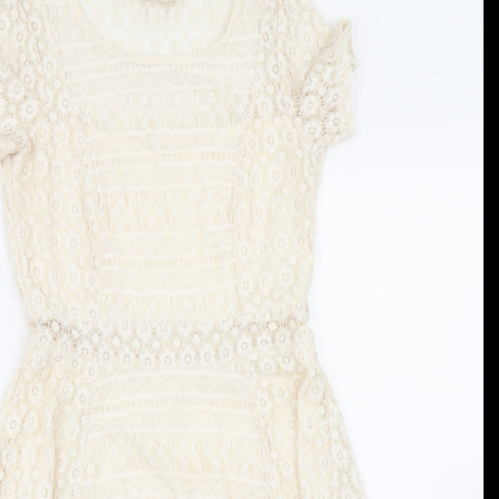 Divided Womens Ivory  Lace Skater Dress  Size 10