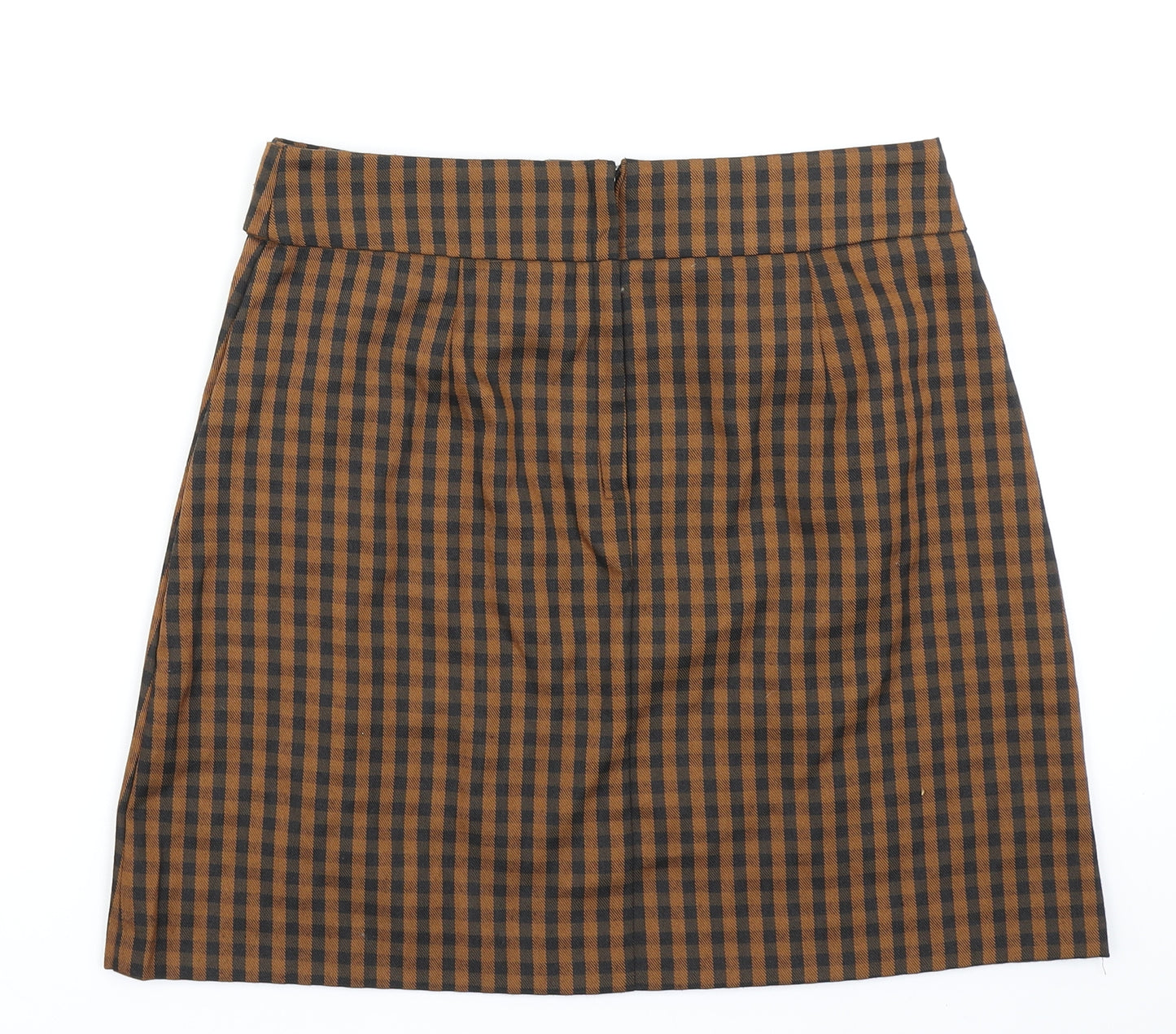 Primark Womens Yellow Check  A-Line Skirt Size 12