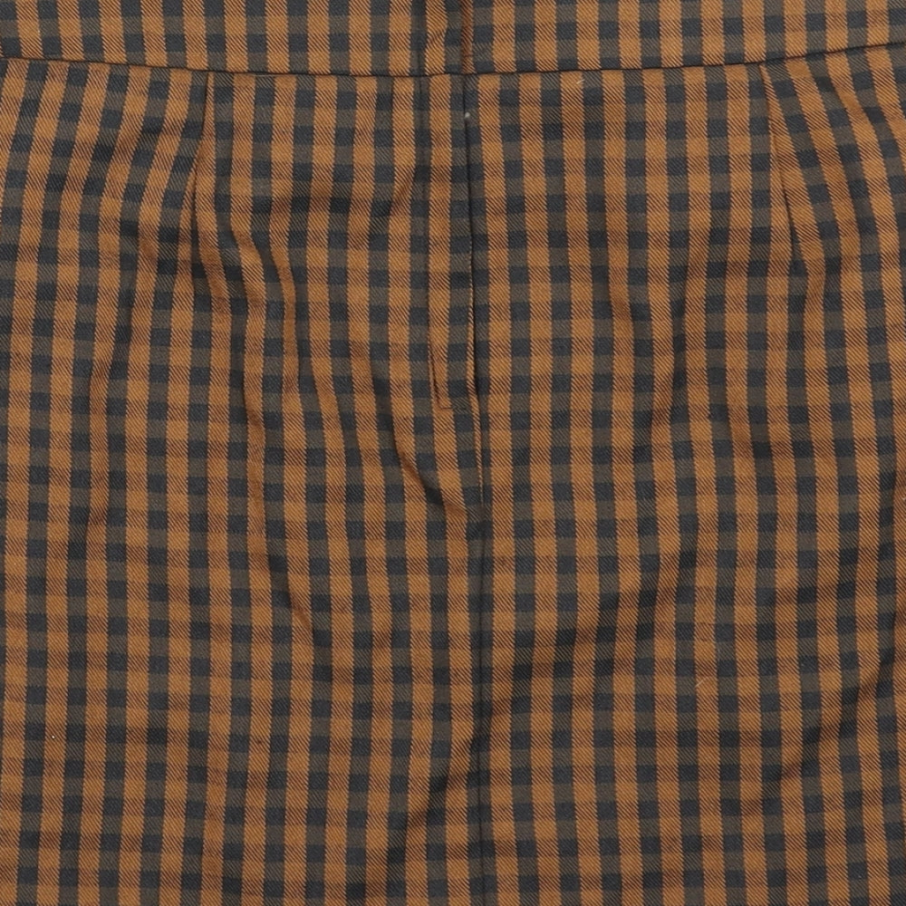 Primark Womens Yellow Check  A-Line Skirt Size 12
