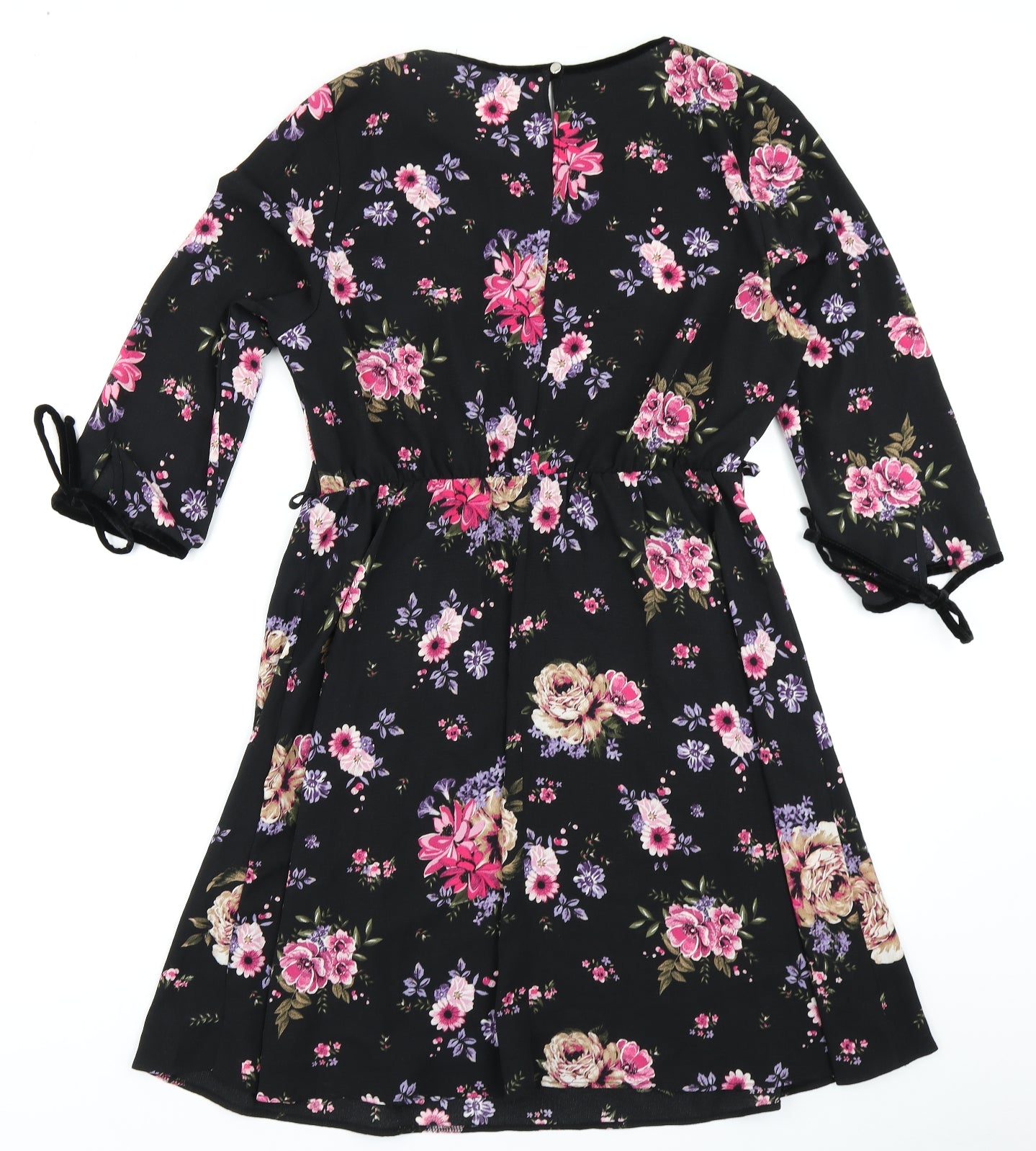 George Womens Black Floral  Fit & Flare  Size 14