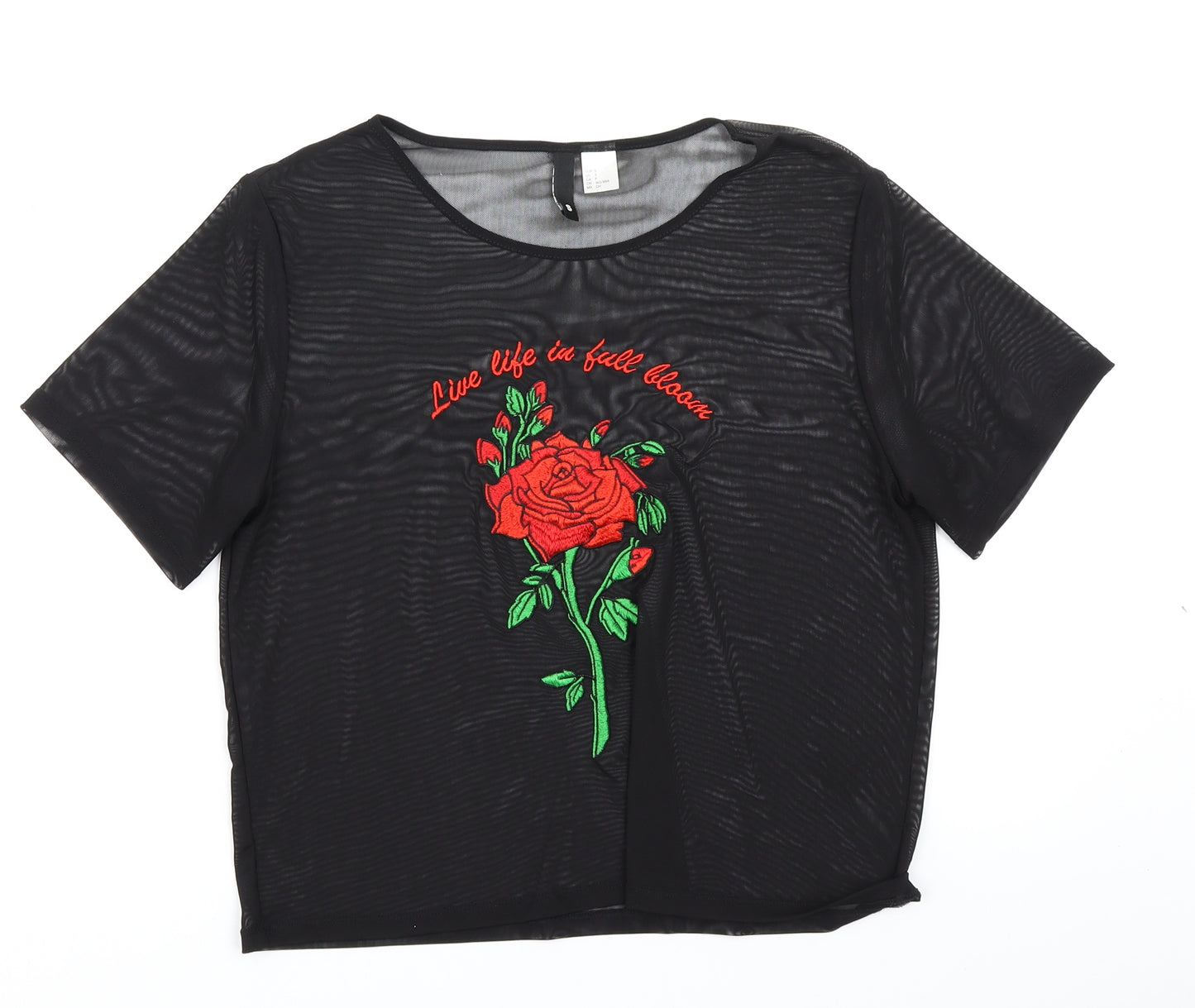 Divided Womens Black   Cropped T-Shirt Size S