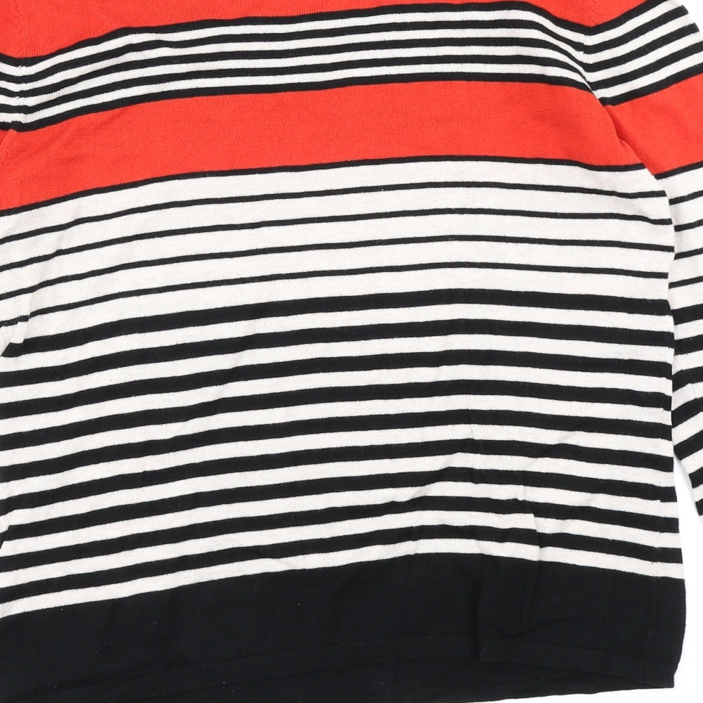 Principles Womens Black Striped Knit Pullover Jumper Size 12