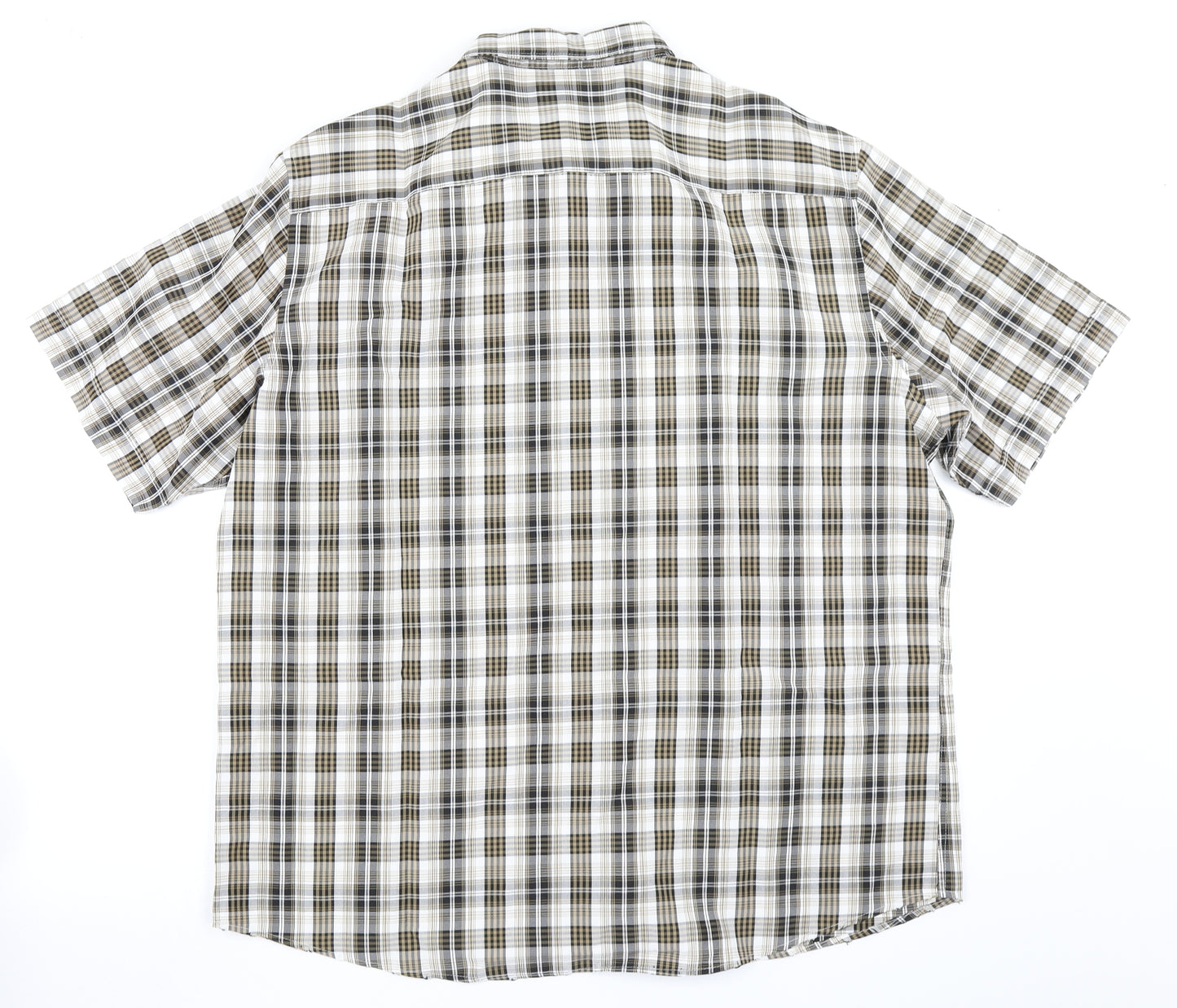 M&S Collection Mens Brown Plaid   Button-Up Size XL