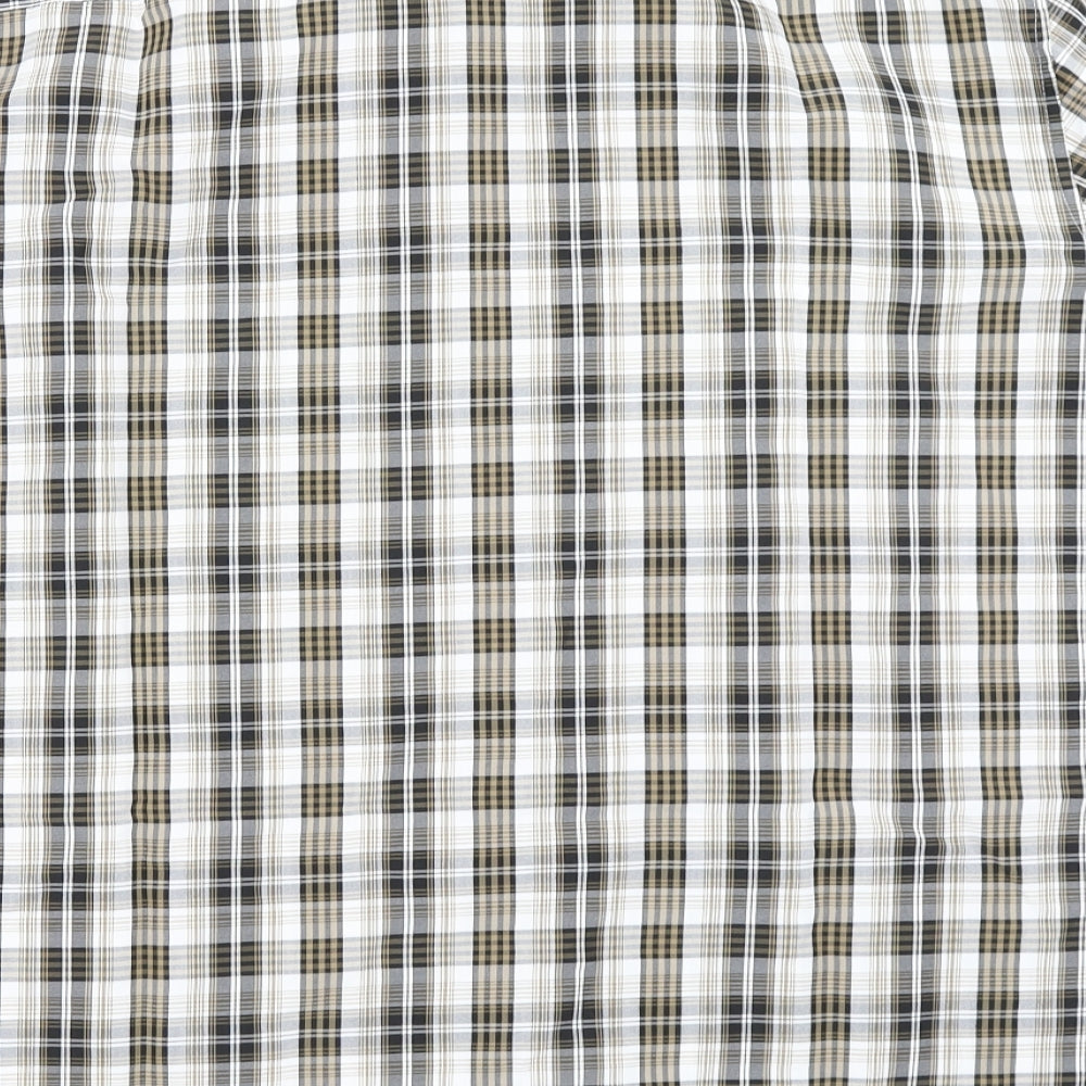 M&S Collection Mens Brown Plaid   Button-Up Size XL