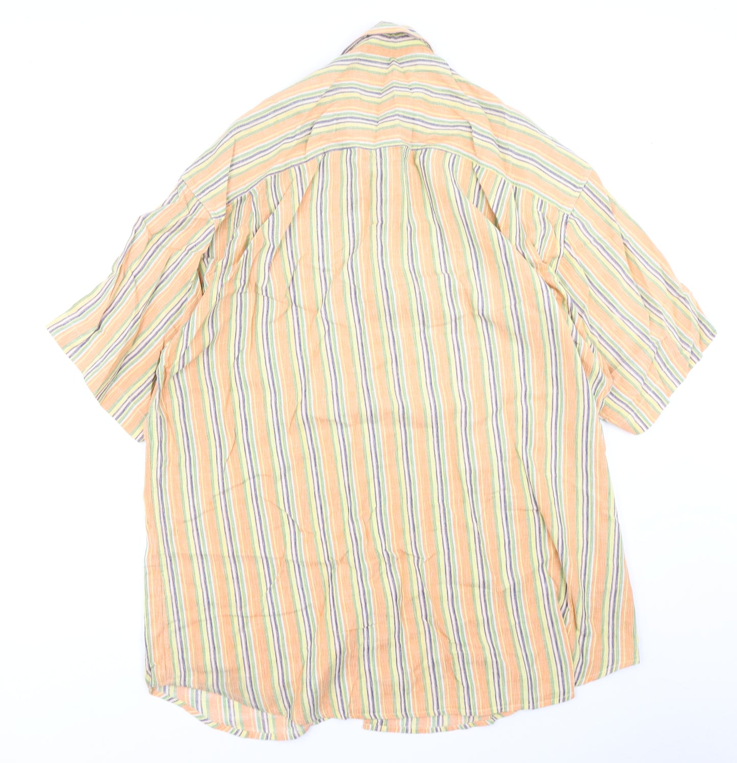MCNEAL Mens Orange Striped   Button-Up Size 2XL