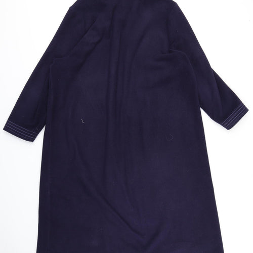 Marks & Spencer Womens Blue Solid Fleece Top Robe Size 20