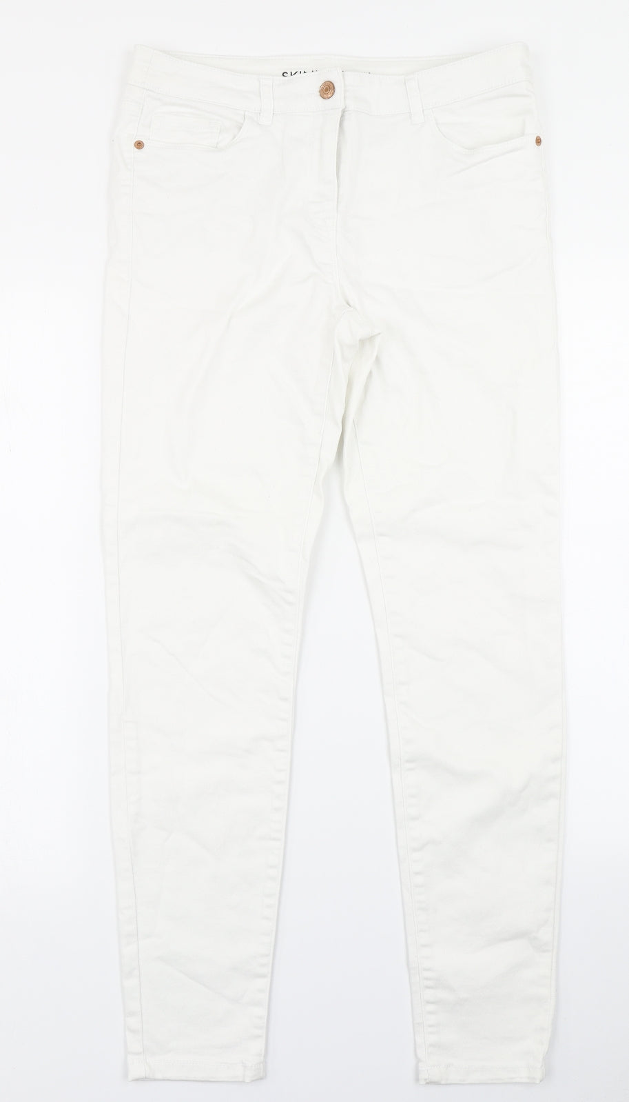NEXT Womens White  Denim Skinny Jeans Size 12 L28 in