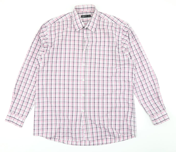 Cedar Wood State Mens Pink Plaid   Button-Up Size 17