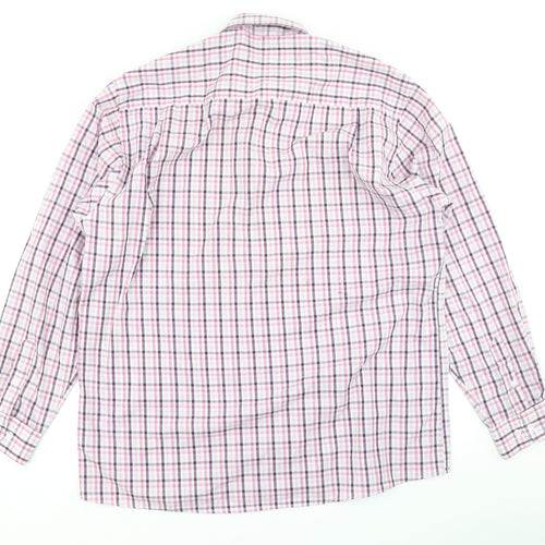 Cedar Wood State Mens Pink Plaid   Button-Up Size 17