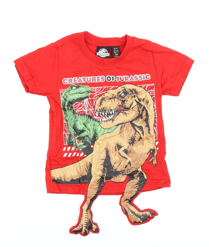 Jurassic World Boys Red Basic T-Shirt Size 12 Months - Dinosaurs