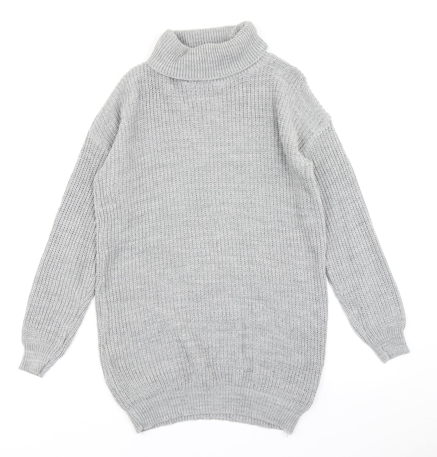 Glitter Womens Grey  Knit Jumper Dress  Size S