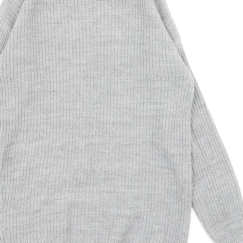 Glitter Womens Grey  Knit Jumper Dress  Size S