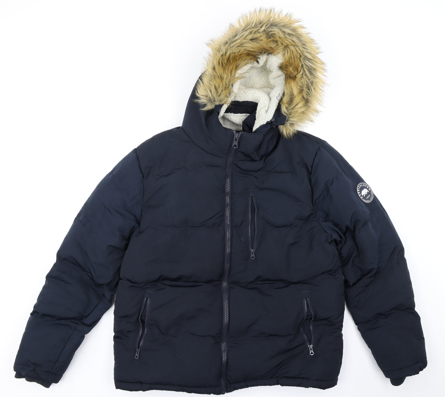 SoulCal&Co Mens Blue   Parka Coat Size L
