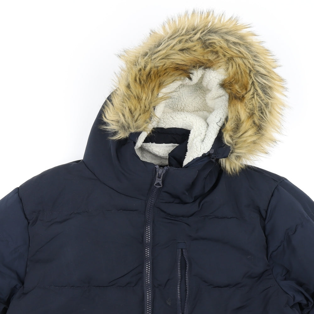 SoulCal&Co Mens Blue   Parka Coat Size L