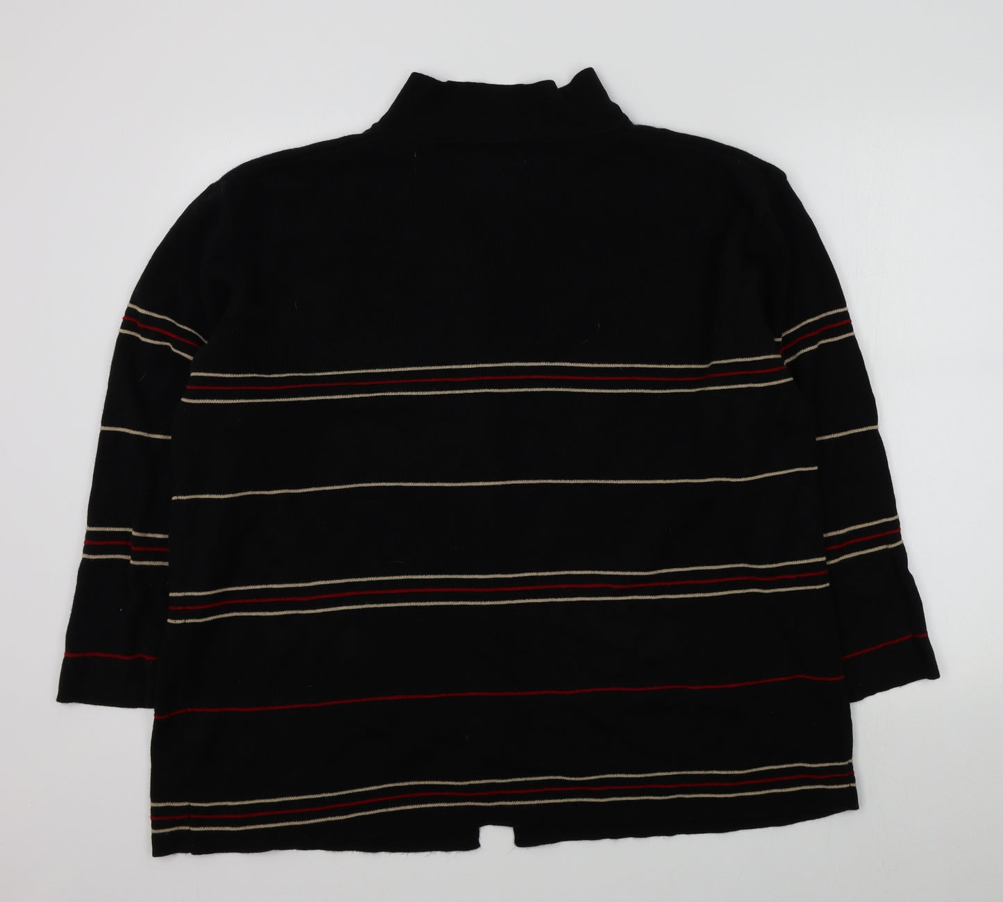 OPUS Womens Black Striped  Cardigan Jumper Size L