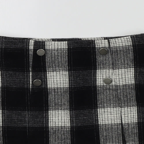 Nutmeg Womens Black Check  A-Line Skirt Size 10