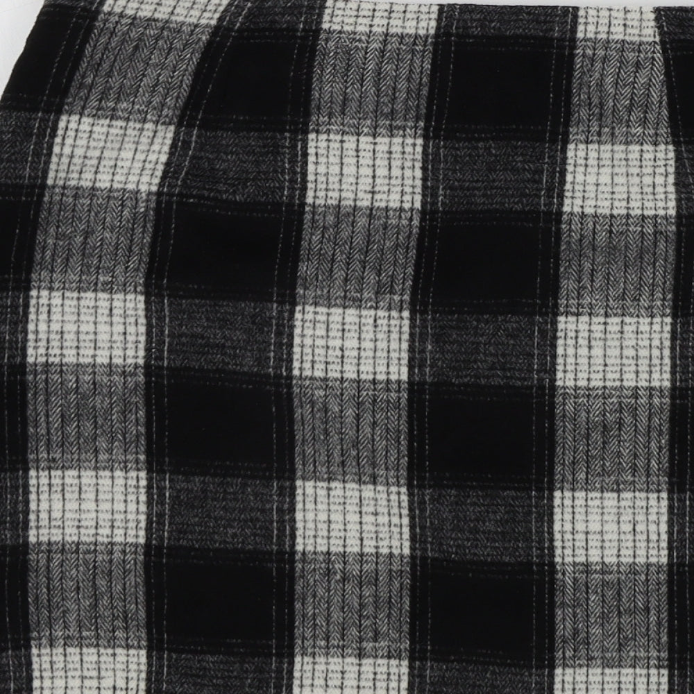 Nutmeg Womens Black Check  A-Line Skirt Size 10