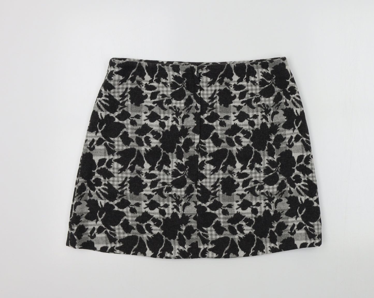 Nutmeg Womens Grey Geometric  A-Line Skirt Size 12