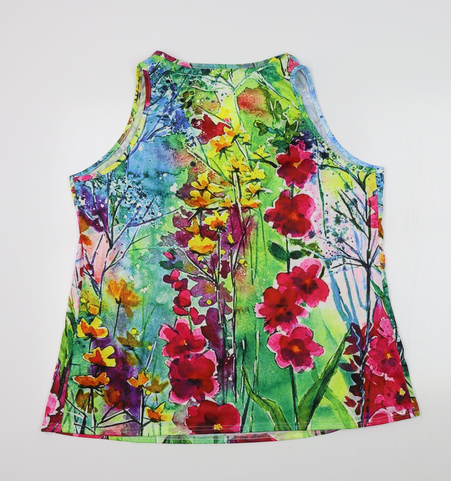Preworn Womens Multicoloured Floral  Basic T-Shirt Size XL