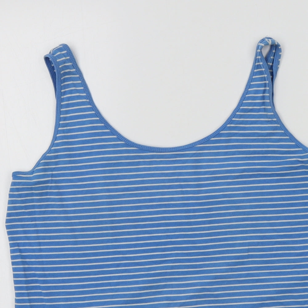 Primark Womens Blue Striped  Basic T-Shirt Size L
