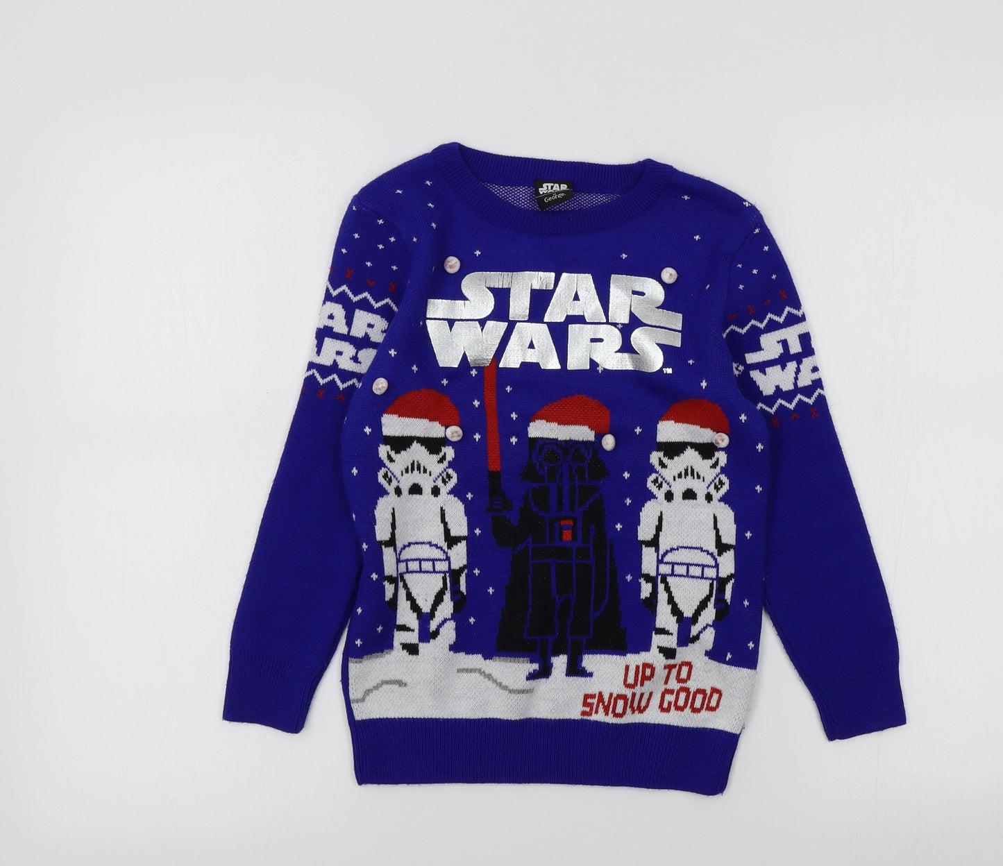 George Boys Blue Chevron  Pullover Jumper Size 6-7 Years  - star wars
