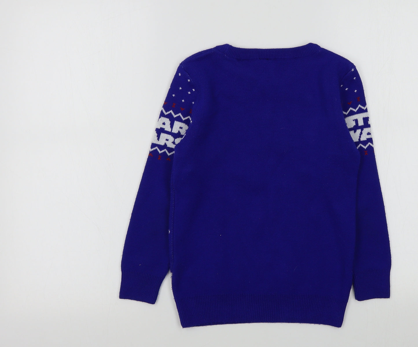 George Boys Blue Chevron  Pullover Jumper Size 6-7 Years  - star wars