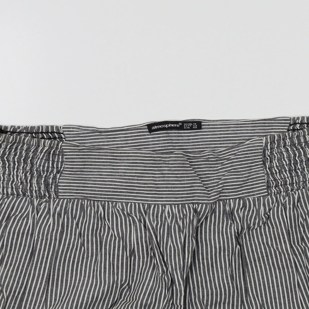 Primark Womens Grey Striped  Flare Skirt Size 14