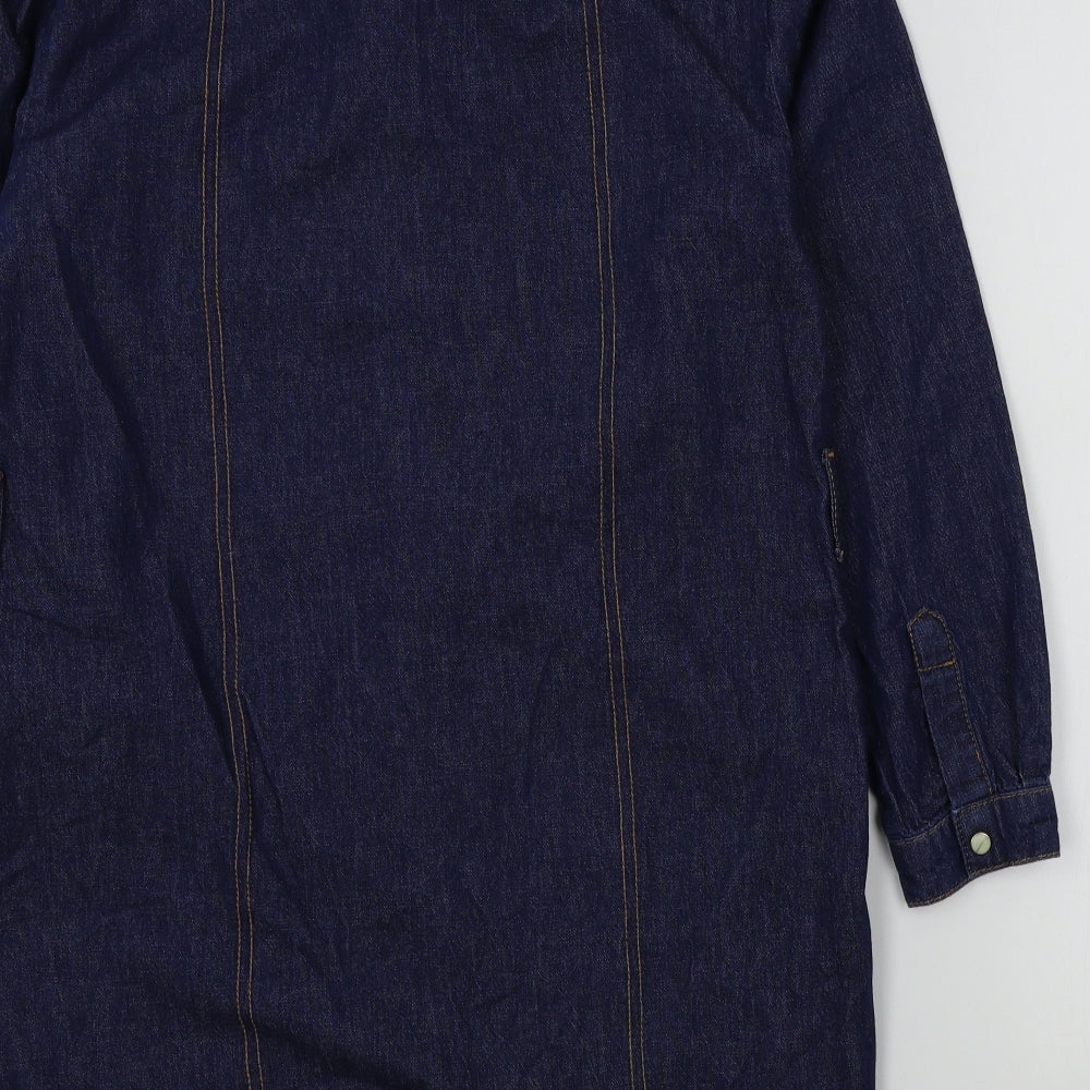 French Connection Womens Blue Colourblock  A-Line  Size 8