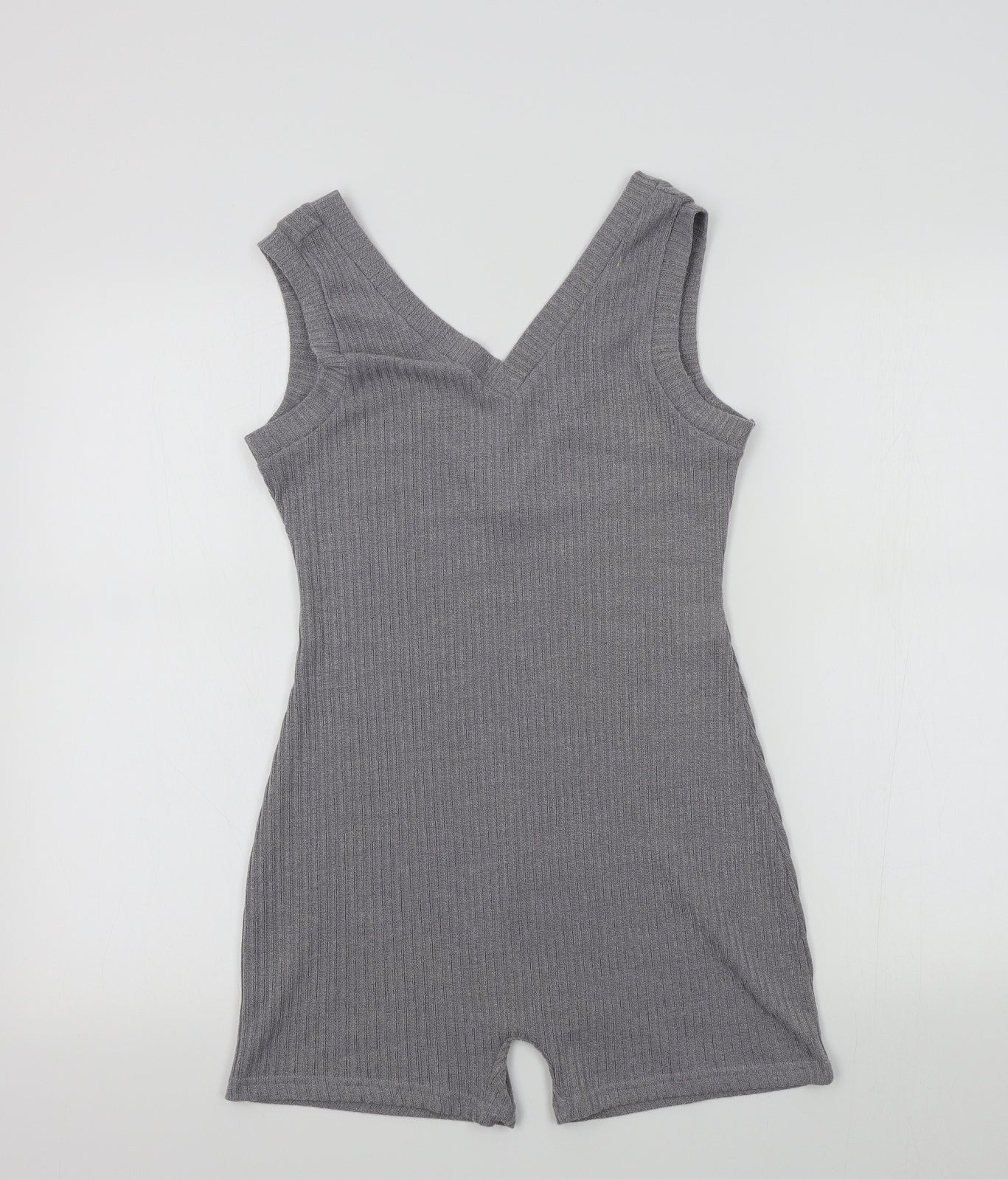 SheIn Womens Grey Colourblock  Bodysuit One-Piece Size S
