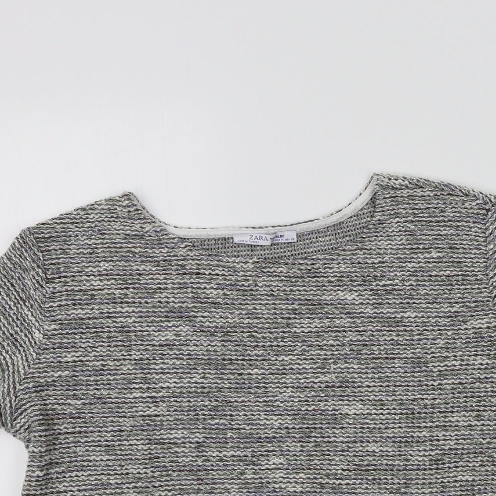 Zara Womens Ivory   Pullover Jumper Size M  - sparkle detail