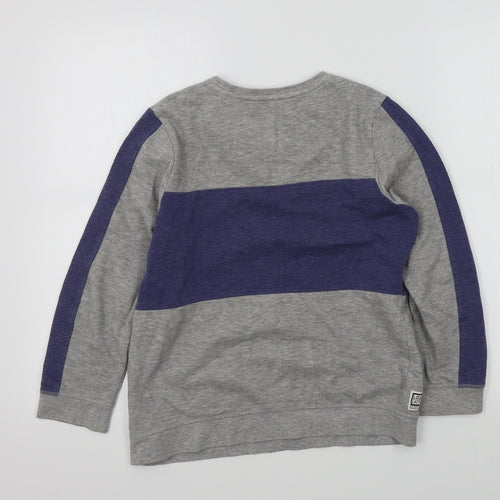 M&S Boys Grey Colourblock  Pullover Jumper Size 11-12 Years
