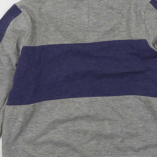 M&S Boys Grey Colourblock  Pullover Jumper Size 11-12 Years