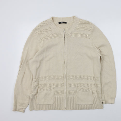 BM Womens Beige   Cardigan Jumper Size L