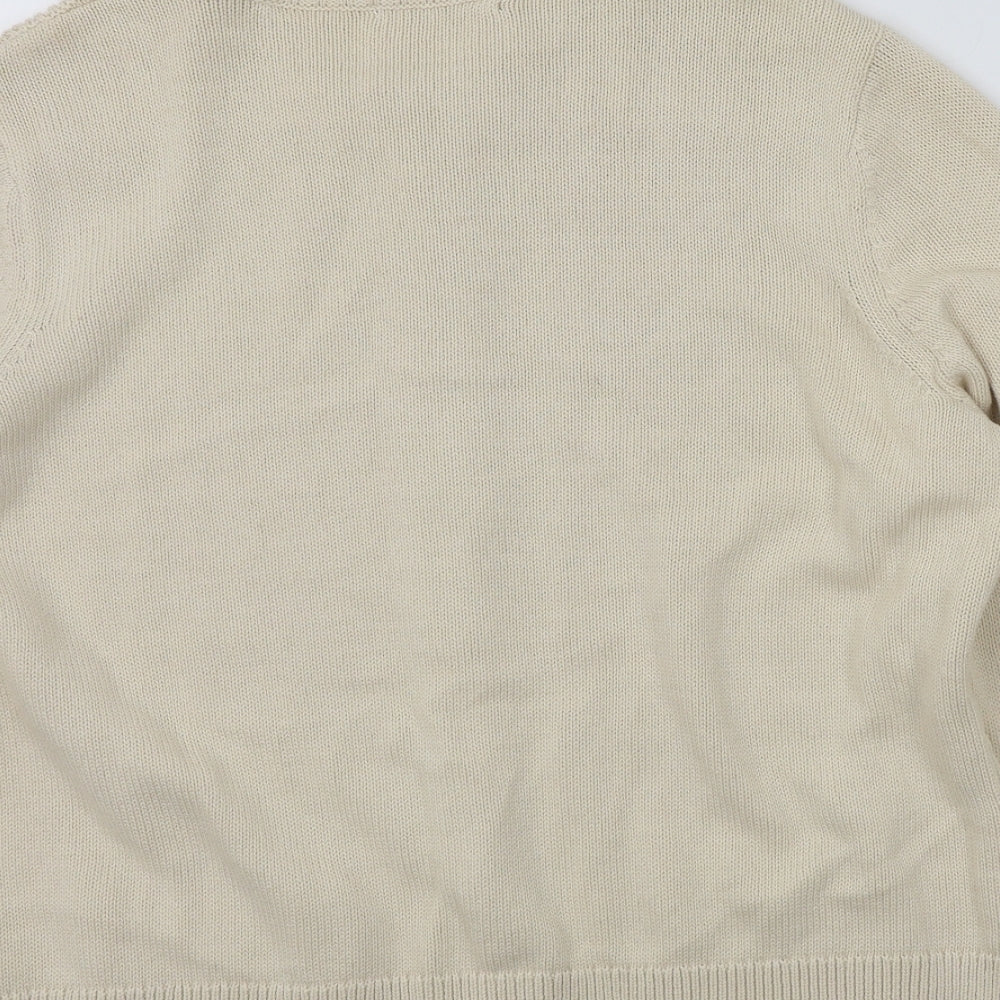 BM Womens Beige   Cardigan Jumper Size L