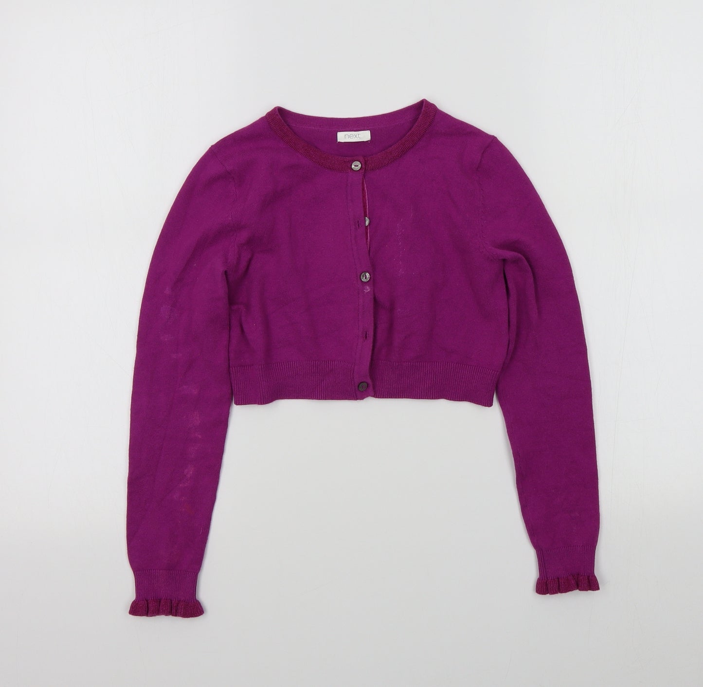 NEXT Girls Pink Colourblock  Cardigan Jumper Size 9 Years
