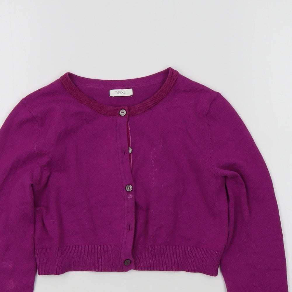 NEXT Girls Pink Colourblock  Cardigan Jumper Size 9 Years