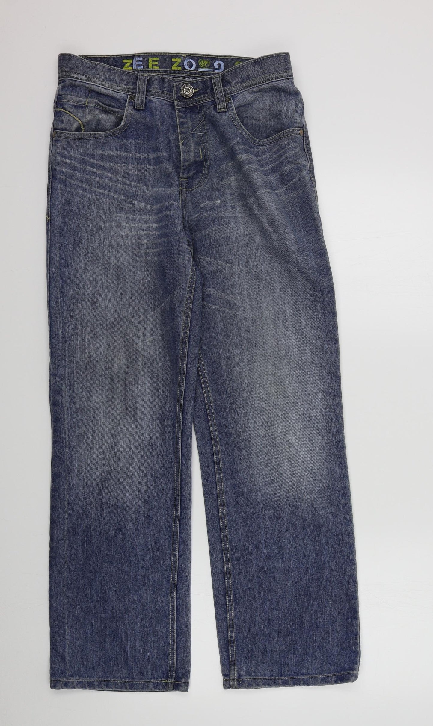 Zeenzo Mens Blue   Straight Jeans Size 32 L29 in