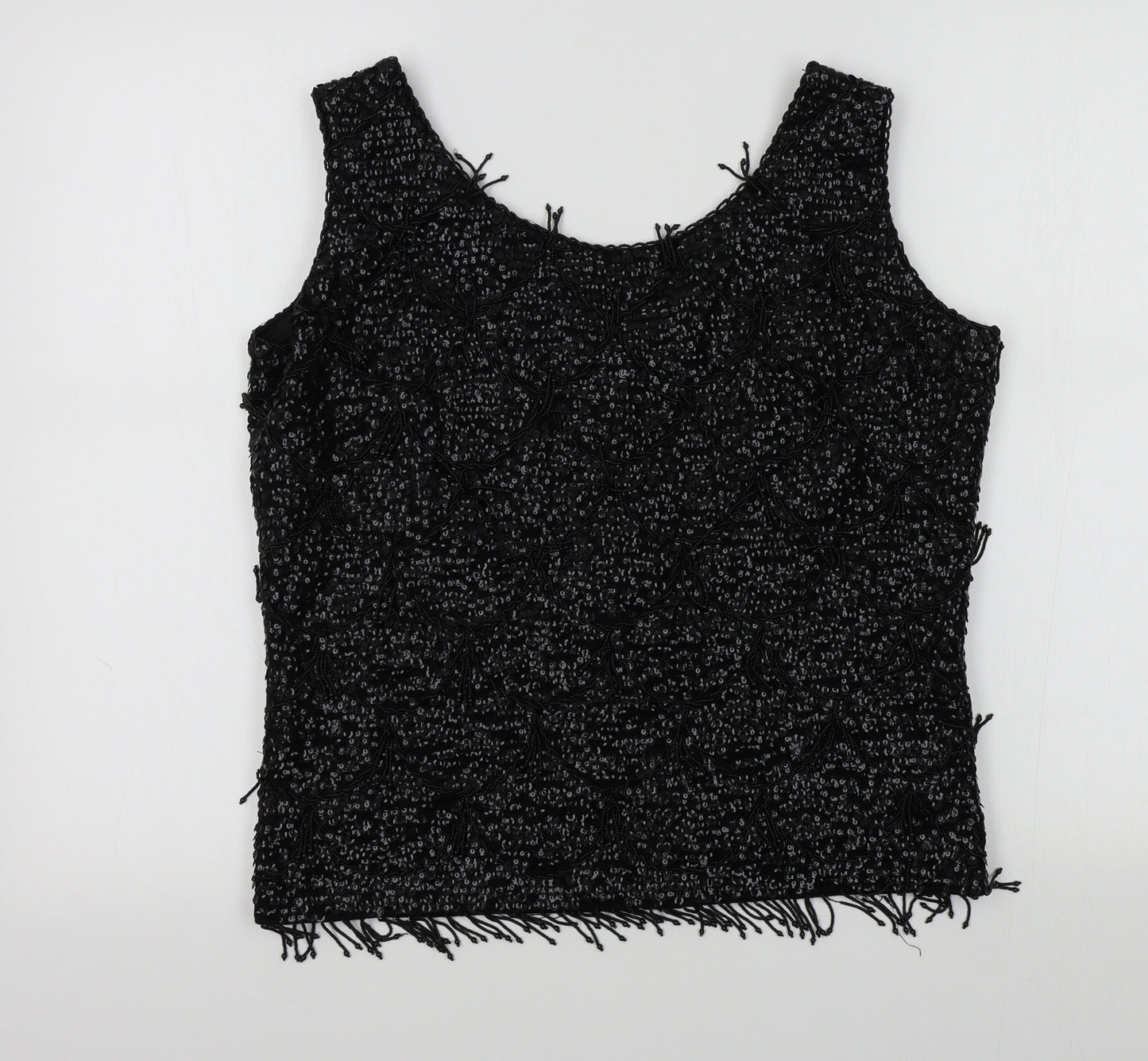 Central Park West Womens Black Colourblock  Basic T-Shirt Size 40