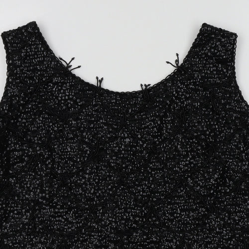 Central Park West Womens Black Colourblock  Basic T-Shirt Size 40