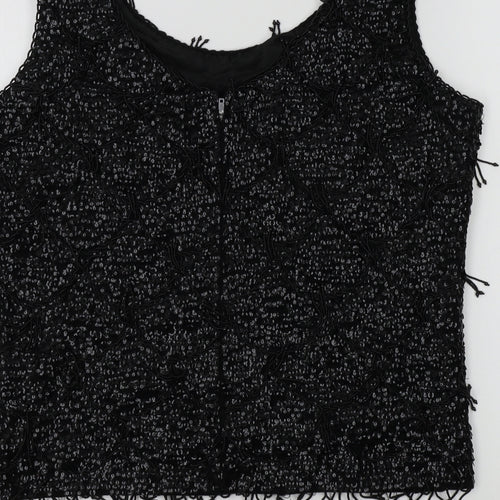 Central Park West Womens Black Colourblock  Basic T-Shirt Size 40