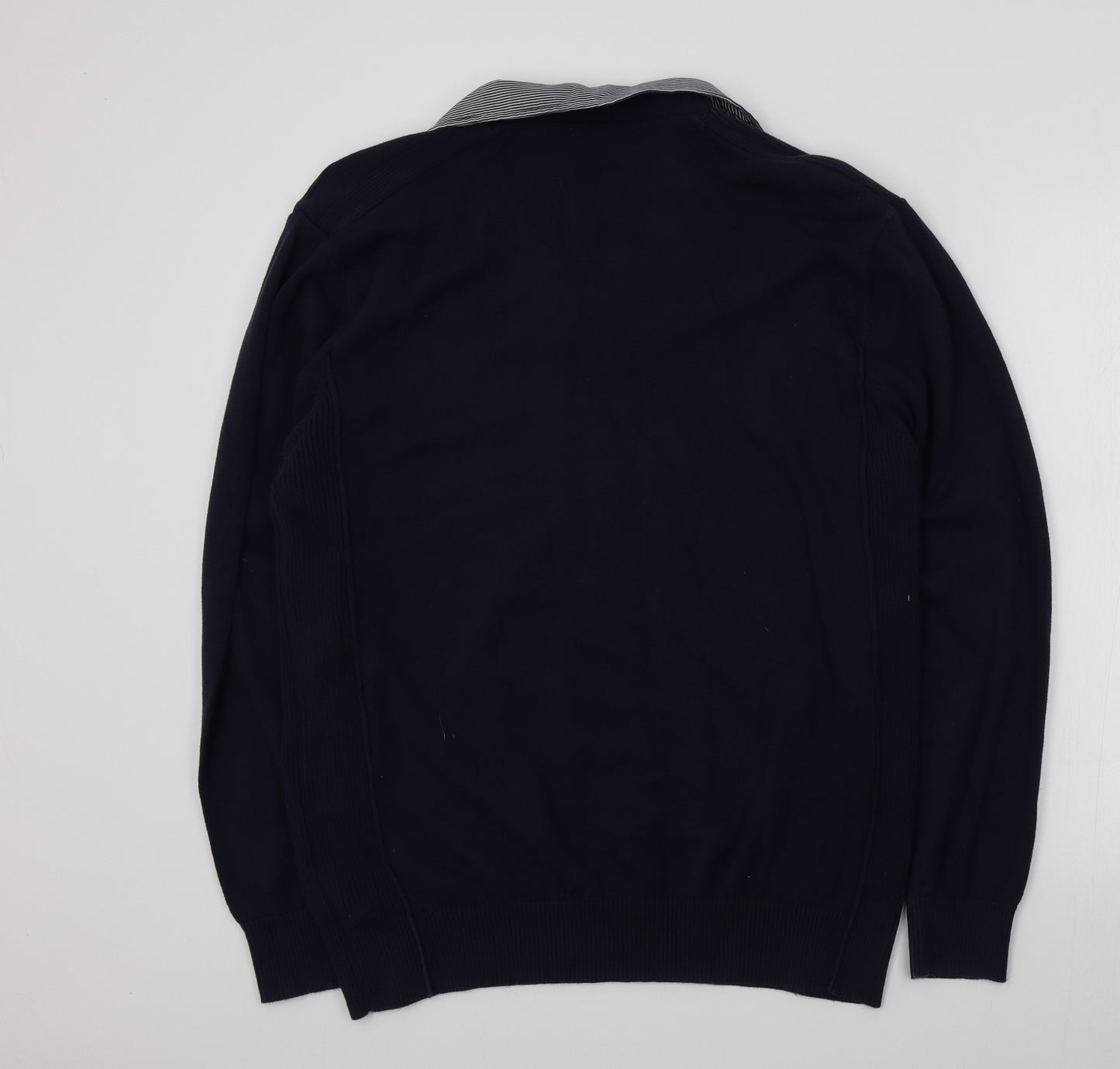 NEXT Mens Blue   Pullover Jumper Size XL  - shirt collar insert
