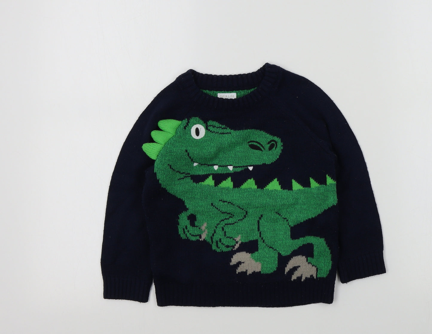 F&F Boys Blue Colourblock  Pullover Jumper Size 18-24 Months
