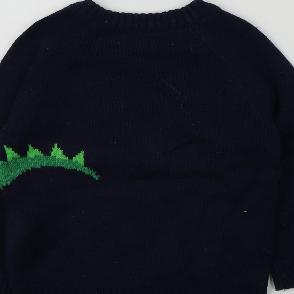 F&F Boys Blue Colourblock  Pullover Jumper Size 18-24 Months
