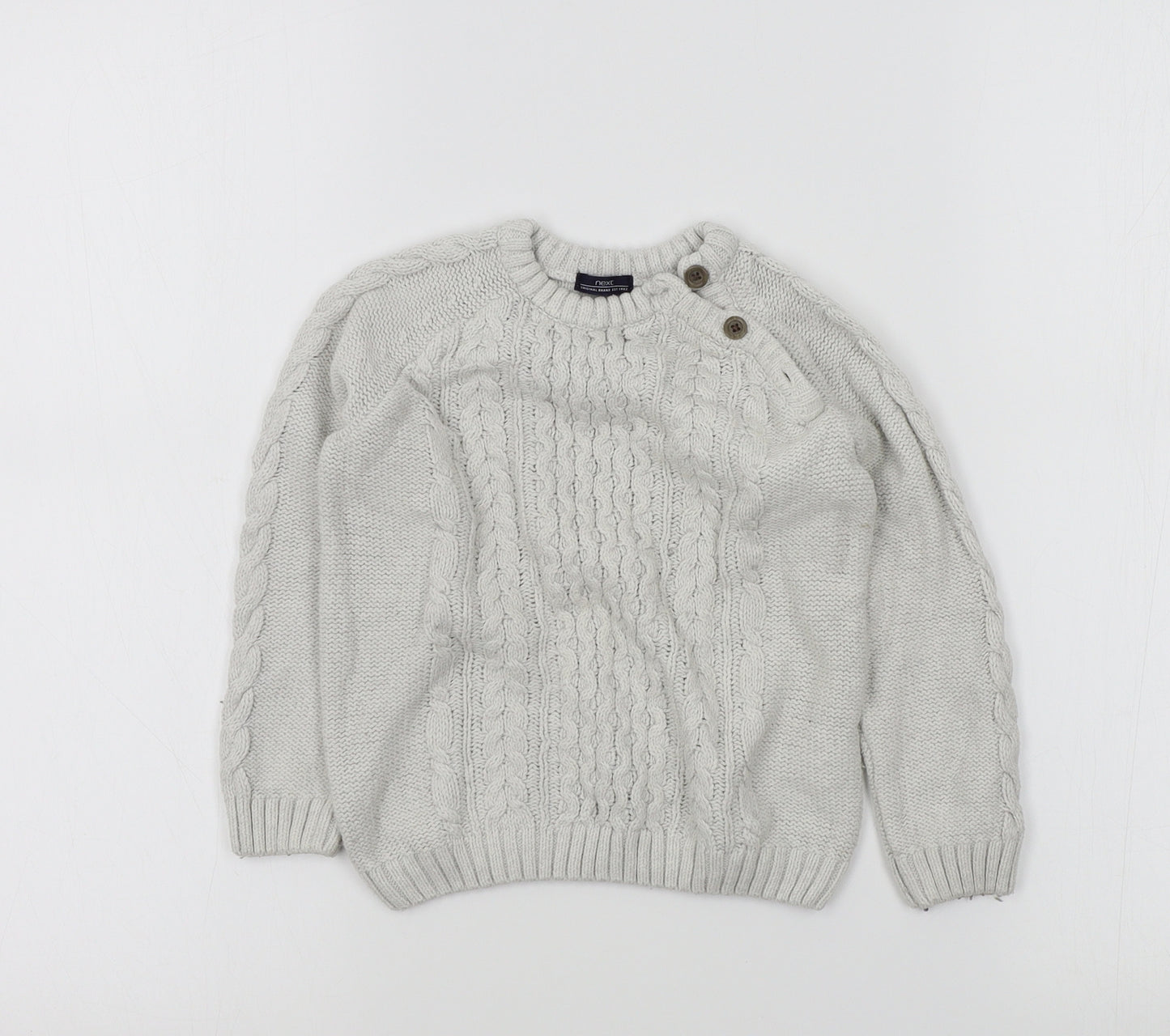 NEXT Boys Grey Colourblock  Pullover Jumper Size 18-24 Months