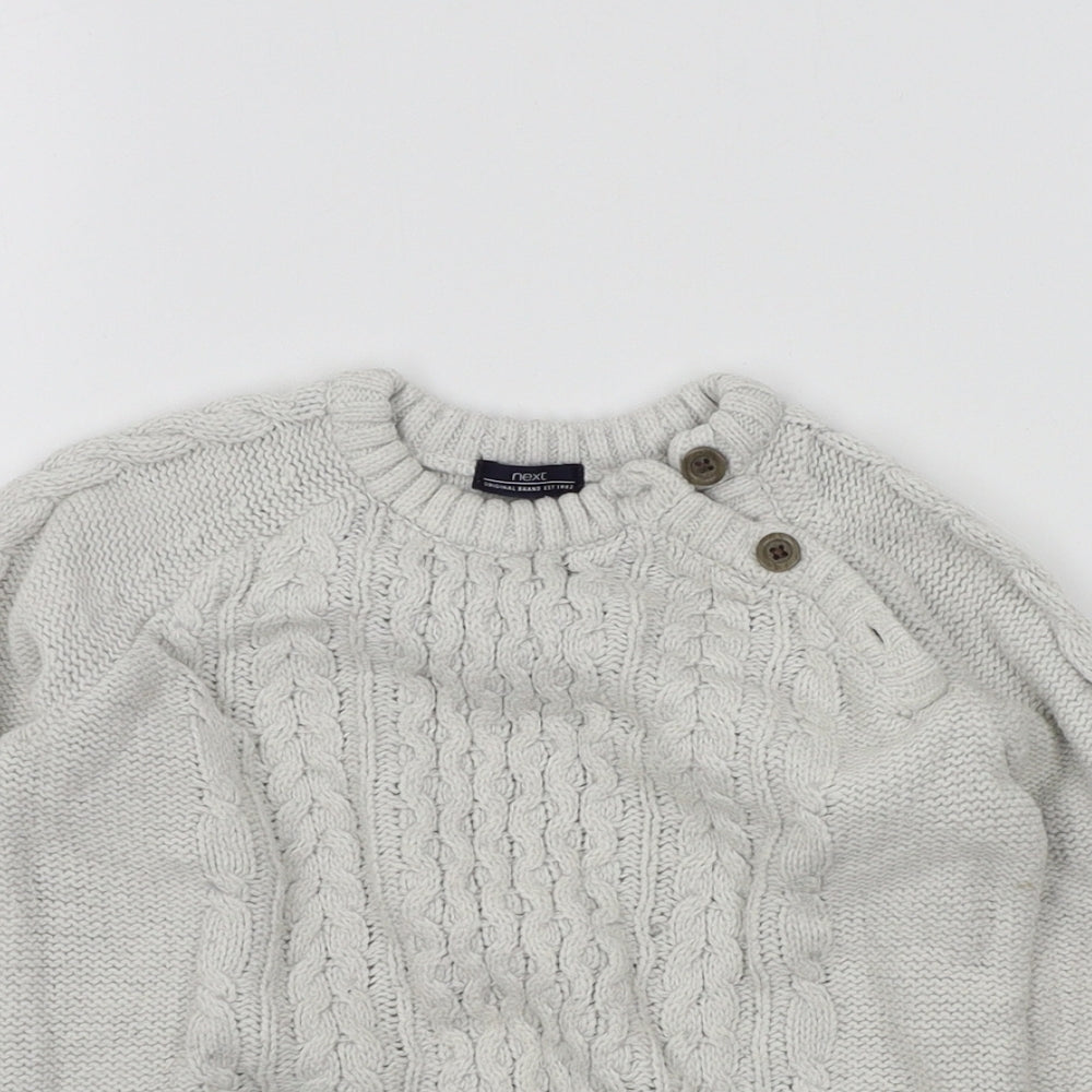 NEXT Boys Grey Colourblock  Pullover Jumper Size 18-24 Months