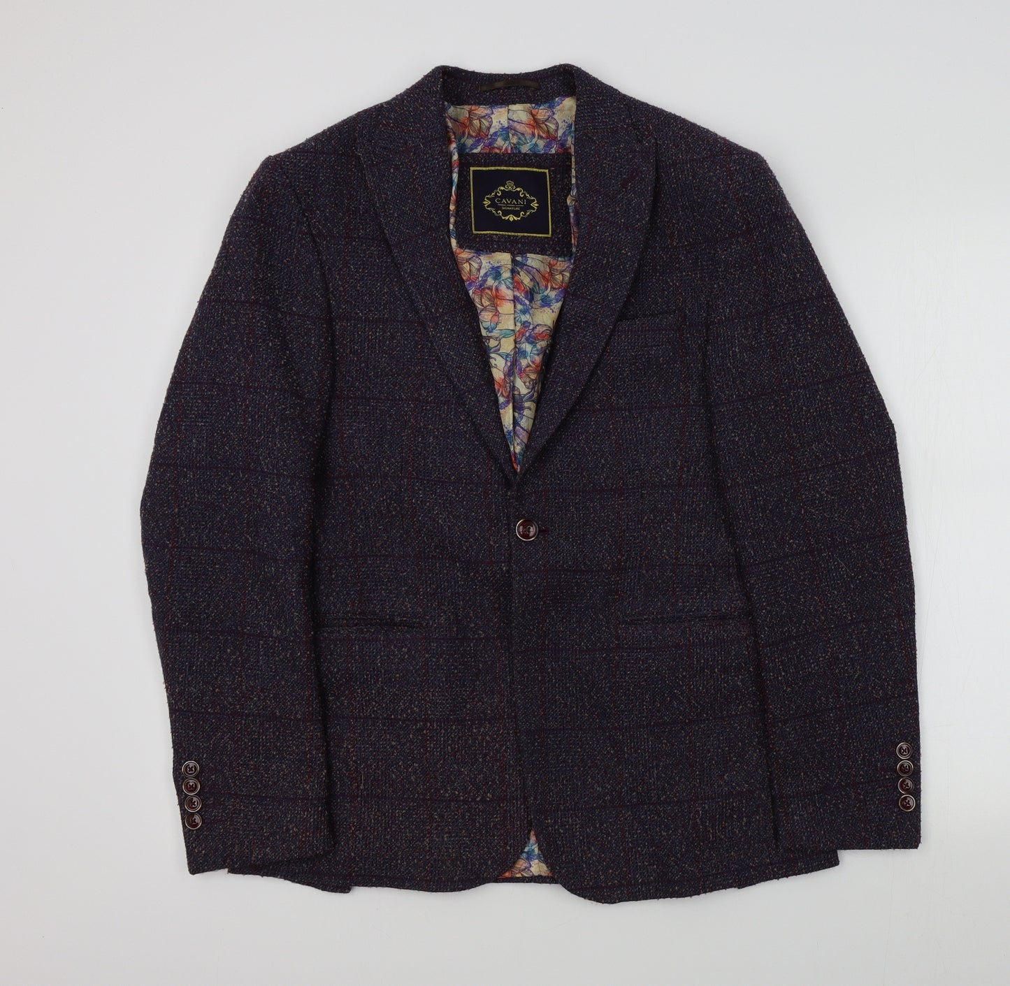 cavani Womens Blue Colourblock  Jacket Blazer Size 38
