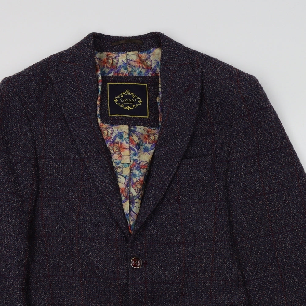 cavani Womens Blue Colourblock  Jacket Blazer Size 38