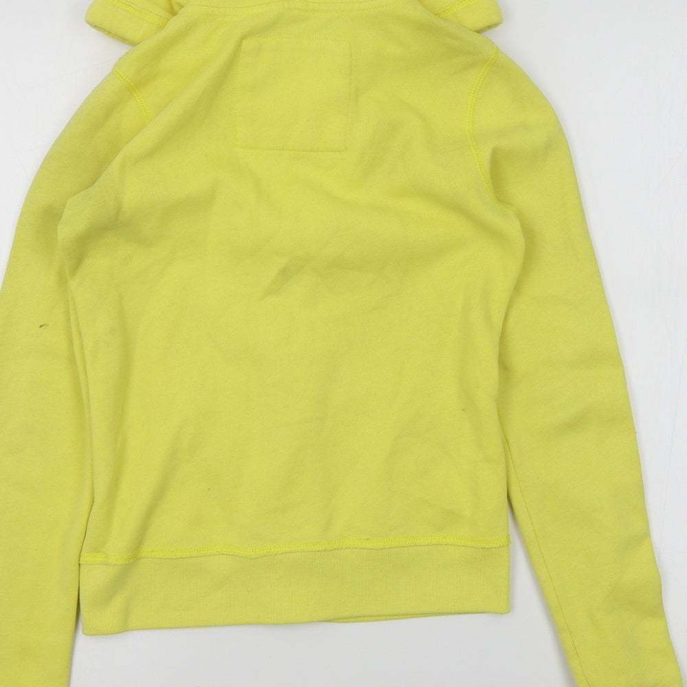 HOLLISTAR Girls Yellow Colourblock  Full Zip Hoodie Size XS